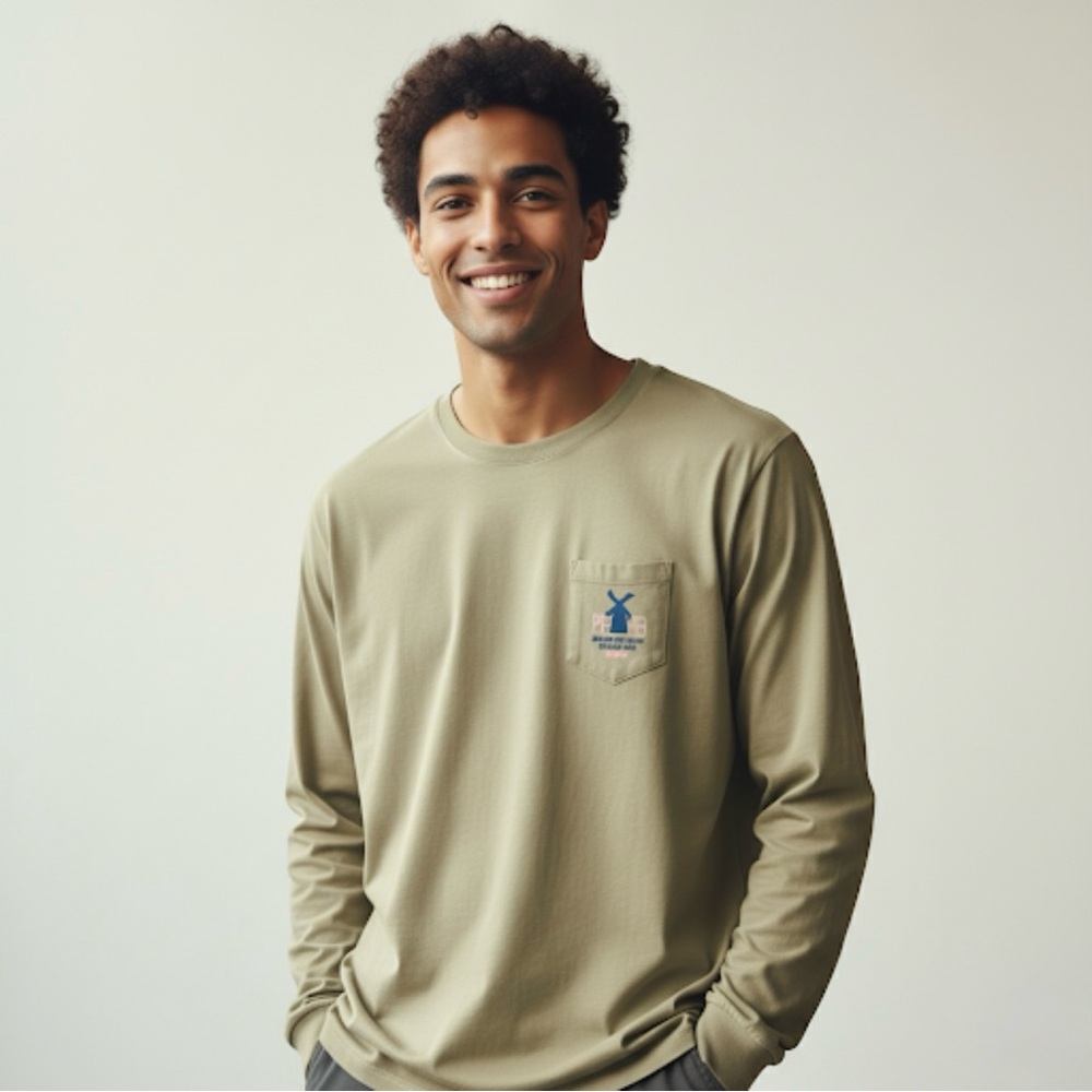 Dutch Bros Coffee Graphic T "Stay You, Stay True" Long Sleeve Beige.Men’s Size L